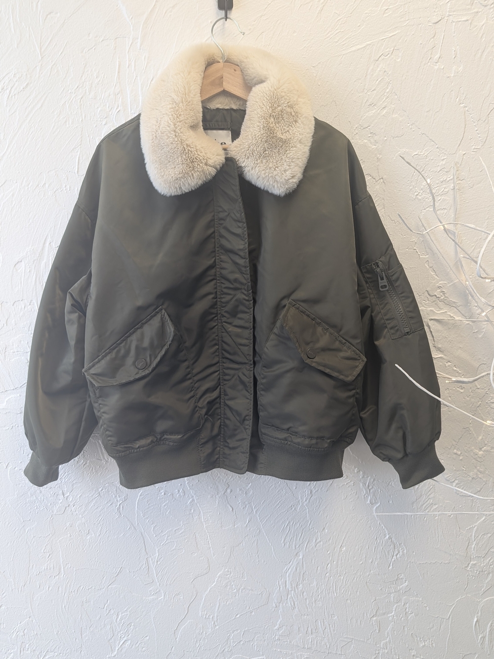 JAKKE Of London women’s bomber/flight jacket Olive Green